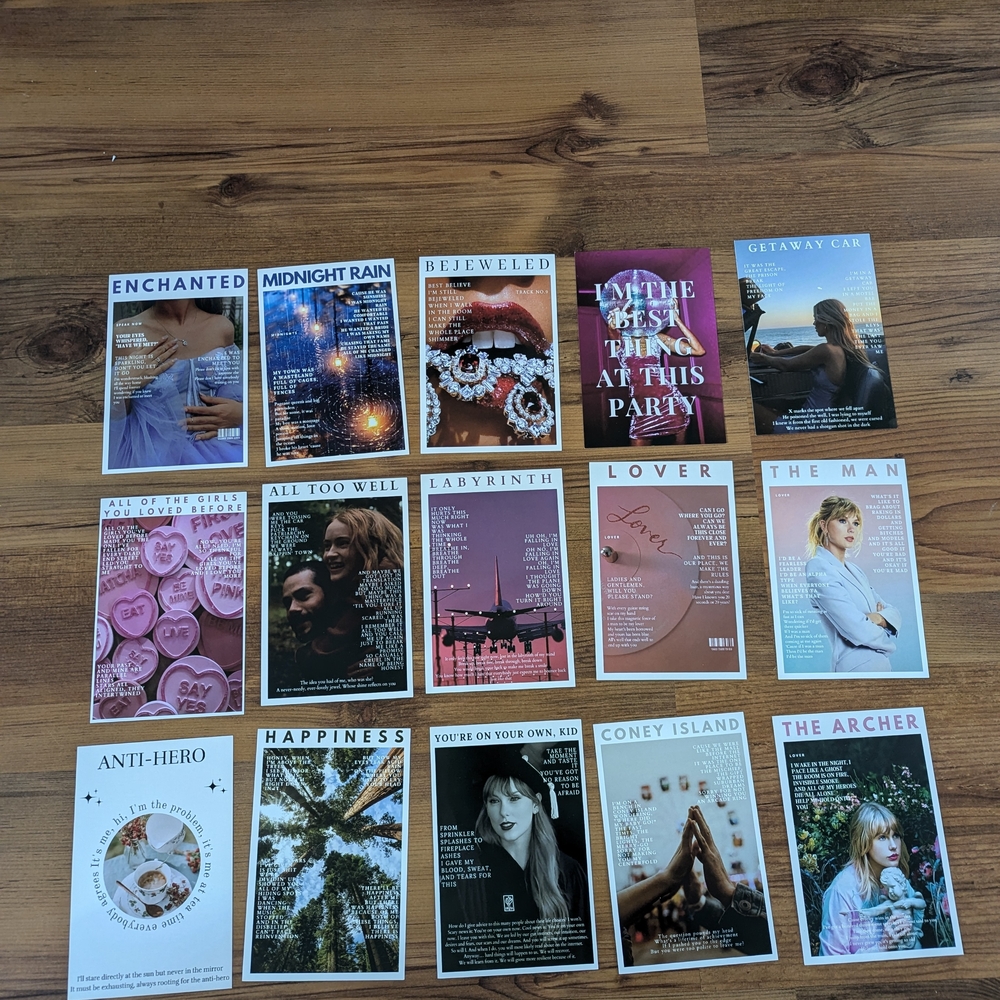 New 15 Pcs Taylor Swift Wall Art Set